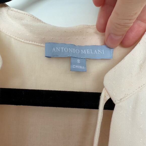 Antonio Melani Sawyer Cream Boho Long Sleeve Jacquard Dress - Picture 5 of 8